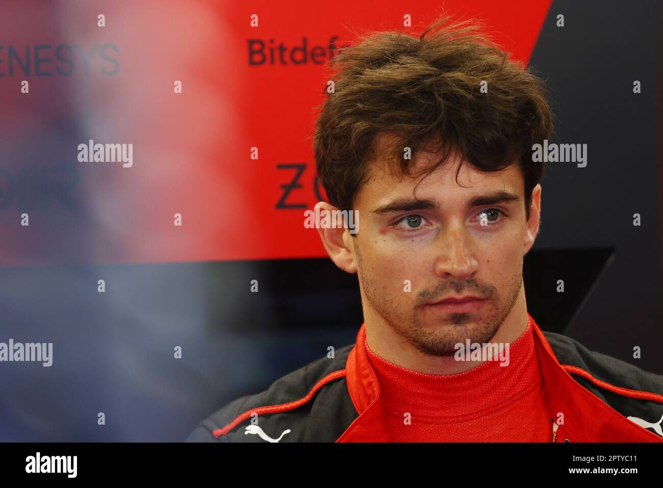 Baku, Aserbaidschan. 28. April 2023. Charles Leclerc (MON) Ferrari. Formel-1-Weltmeisterschaft, Rd 4, Aserbaidschan Grand Prix, Freitag, 28. April 2023. Baku City Circuit, Aserbaidschan. Kredit: James Moy/Alamy Live News Stockfoto