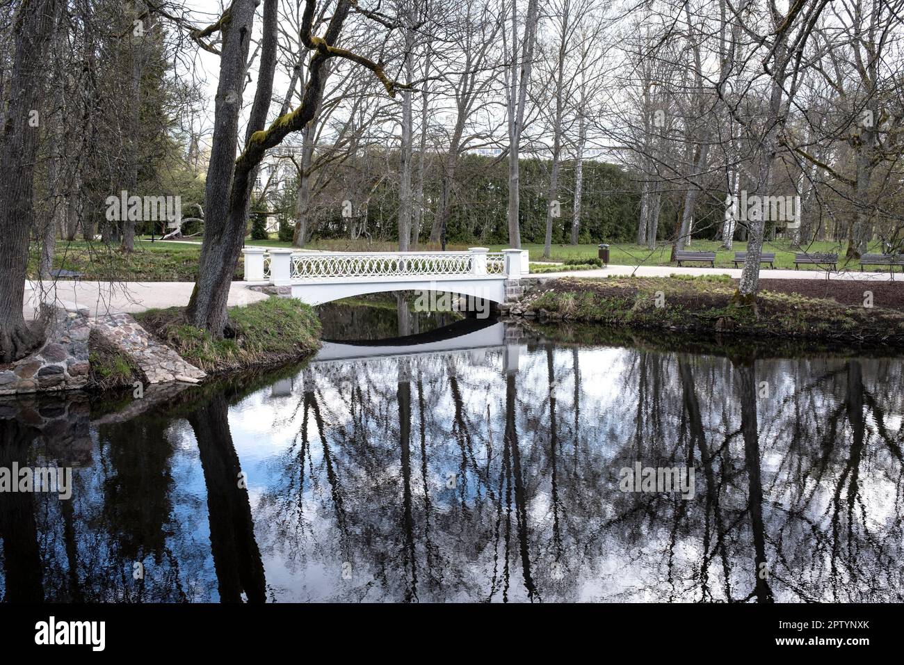 Der Kemeri Park ist einer der ältesten und wichtigsten öffentlichen Parks in Lettland außerhalb von Riga, Kemeri Resort Park, Lettland Stockfoto