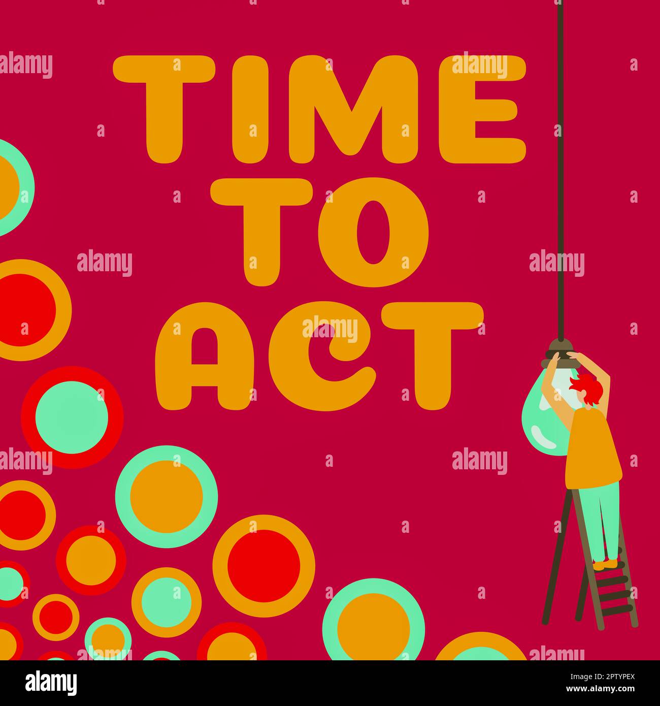 Konzeptionelle Beschriftung Zeit zu handeln, Konzept bedeutet „Jetzt handeln“ Reaktion sofort etwas muss getan werden Stockfoto
