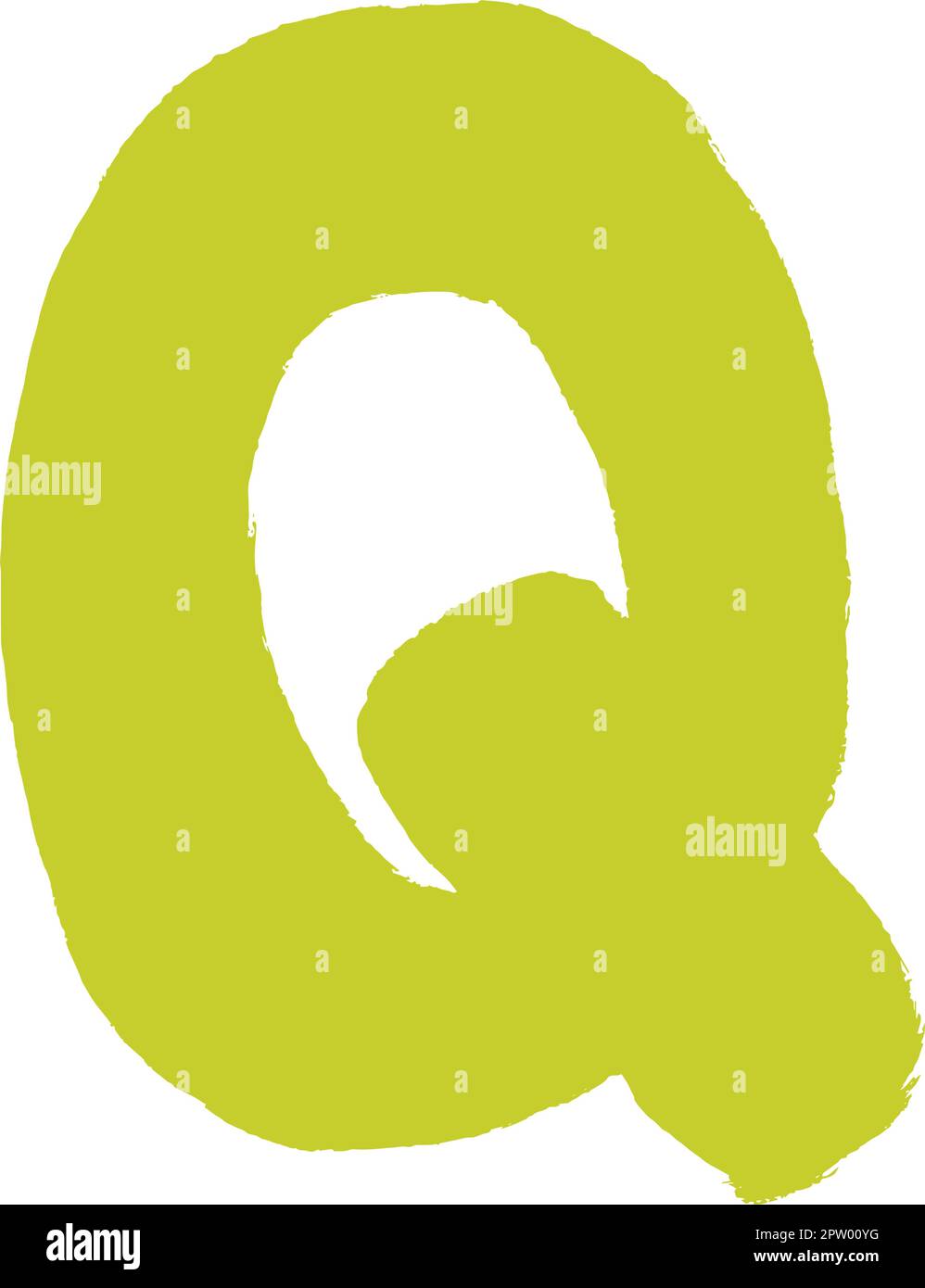 Alphabet Q Buchstabe Handgezeichnetes Illustrationselement für Kinder Kindergarten und Vorschulbildung Stock Vektor