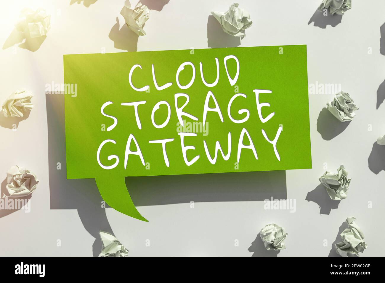 Inspiration mit Signage Cloud Storage Gateway, Conceptual Photo Server, der sich beim Kunden befindet Stockfoto