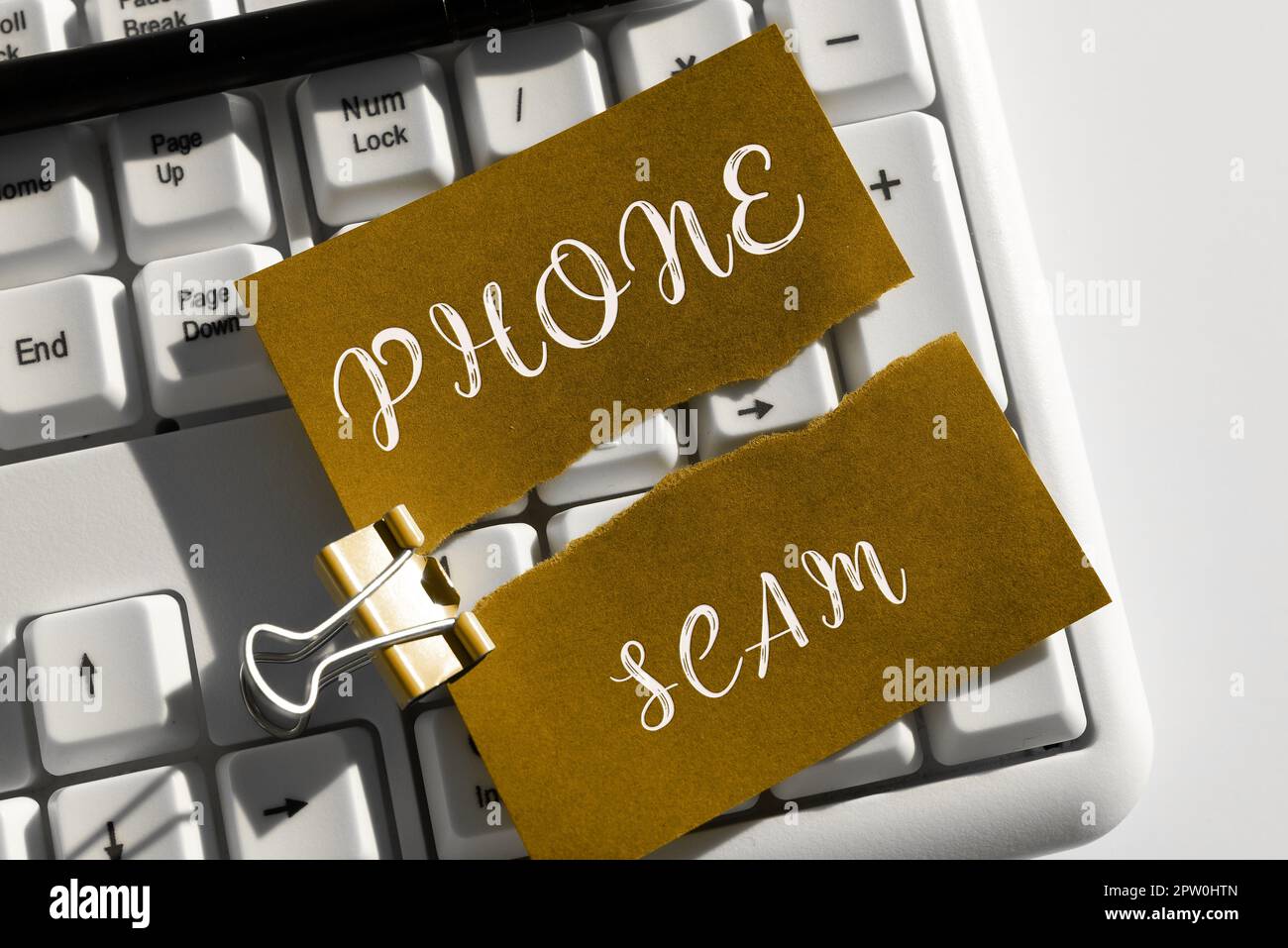 Handschrift Text Telefonbetrug, konzeptionelles Foto ungewollte Anrufe zur Bewerbung von Produkten oder Dienstleistungen Telesales Stockfoto