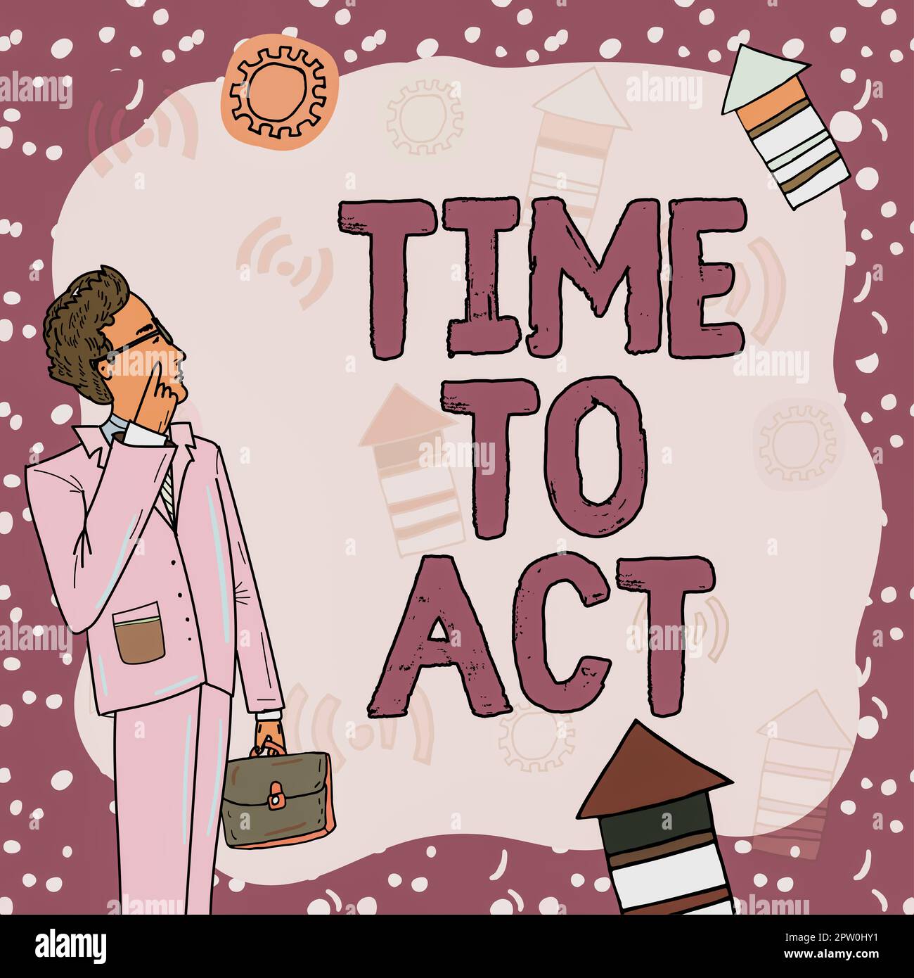 Textsymbol zeigt Handlungszeit, Geschäftskonzept Jetzt handeln sofort reagieren etwas muss getan werden Stockfoto