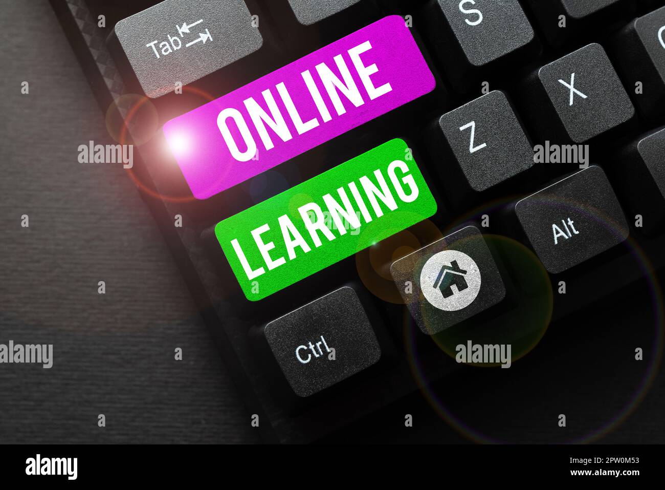 Text, der Inspiration Online Learning, Schulungsmaterial für Geschäftskonzepte zeigt, das auf dem Internet basiert und über das Internet zugänglich ist Stockfoto