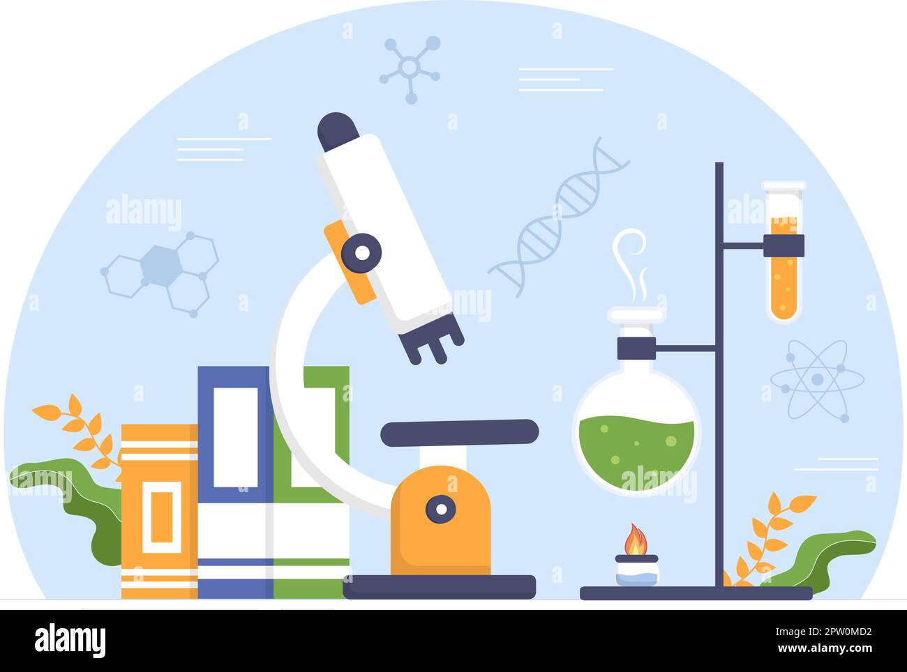 Laboratorium mit der Durchführung von Forschung wissenschaftlich, Experimentieren und Messen in einem Labor in flachen Cartoon Handgezeichnete Vorlagen Illustration Stock Vektor