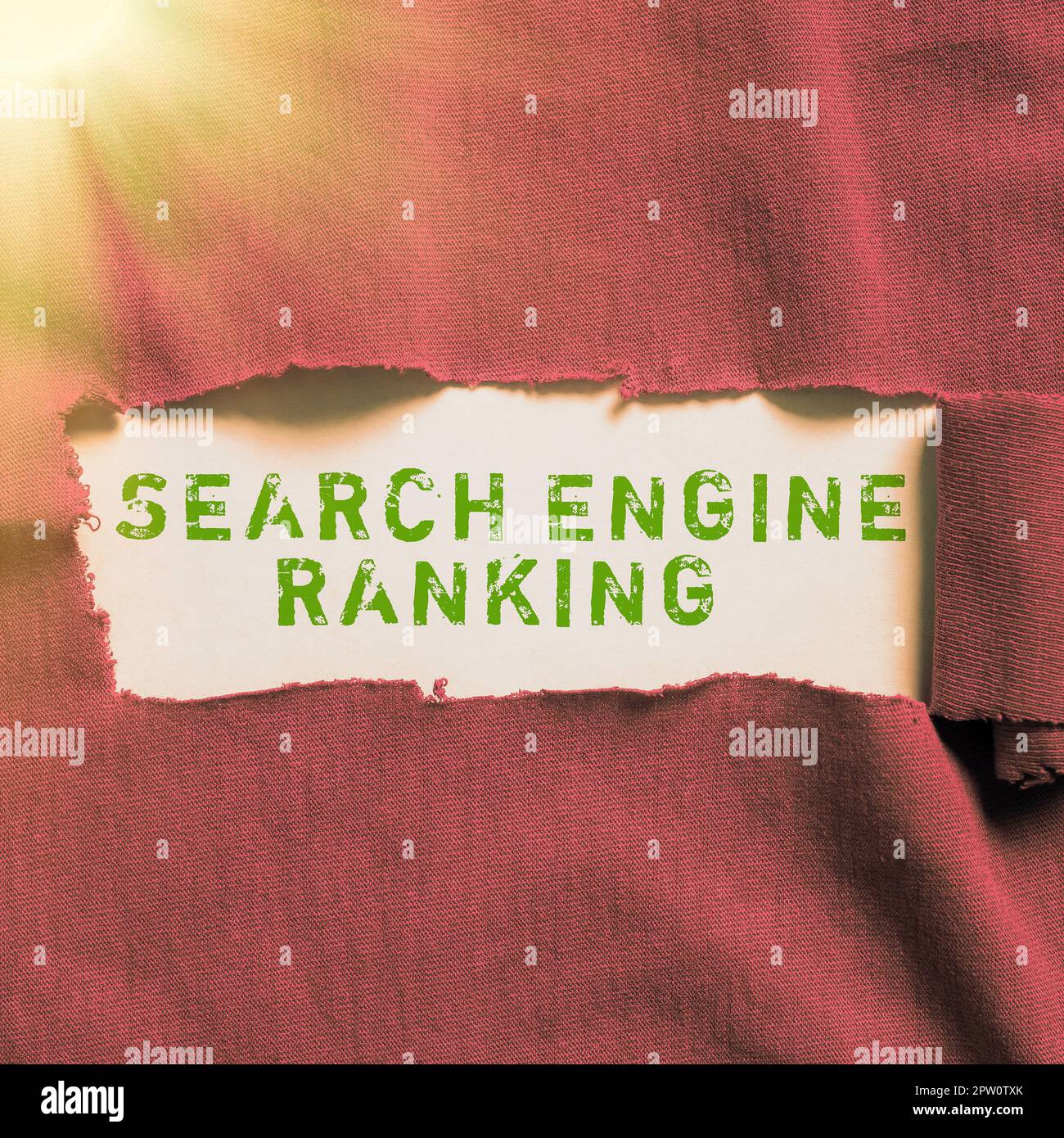 Konzepttitel Suchmaschinenranking, Konzept Bedeutung Rang, an welchem Standort in der Suchmaschinenabfrage angezeigt wird Stockfoto
