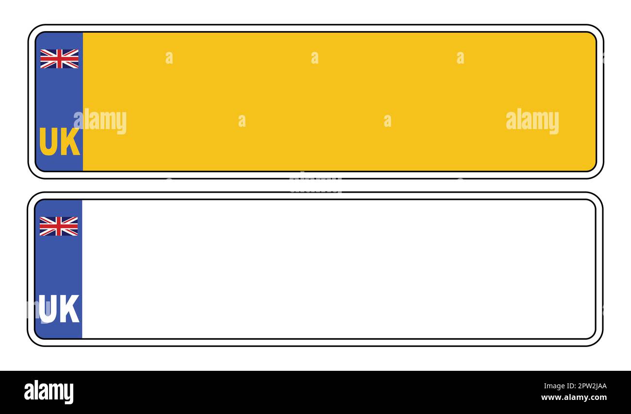 Neues Britisches Nummernschild, Leer Stock Vektor