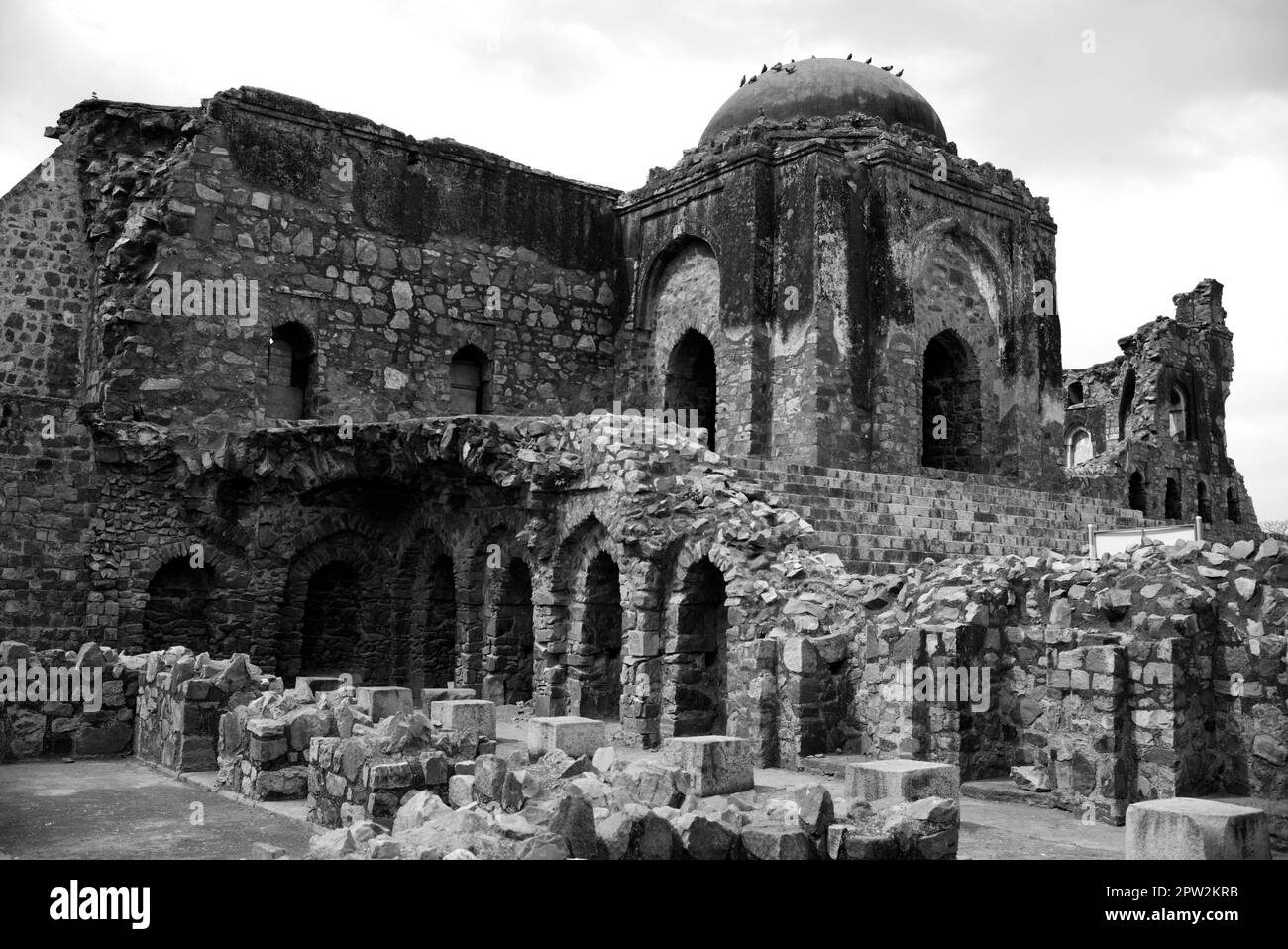 Feroz Shah Kotla Fort, Delhi, Indien Stockfoto