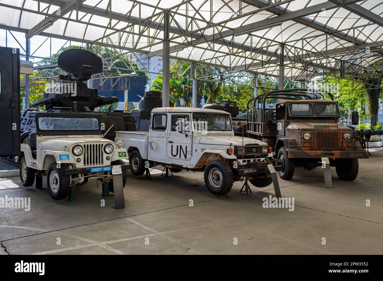 Rio de Janeiro, Brasilien - 11. April 2023: Conde de Linhares Militärmuseum. Stockfoto