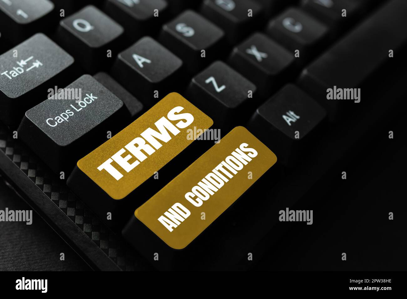 Text mit den Geschäftsbedingungen für Inspiration, Word für Regeln, die für die Erfüllung eines bestimmten Vertrags gelten Stockfoto