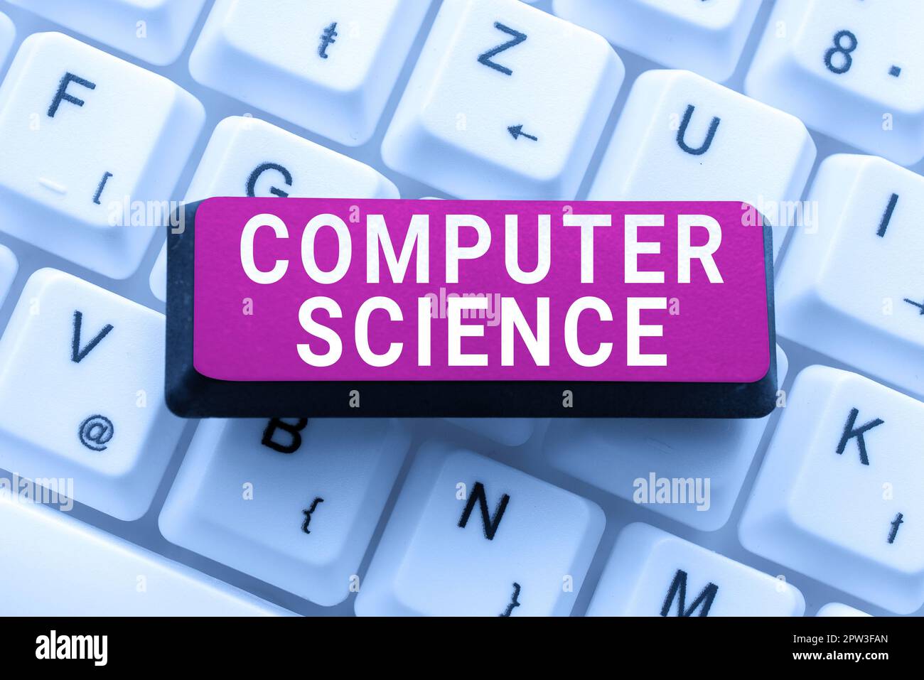 Konzeptionelle Bildunterschrift Informatik, Wort geschrieben über das Studium von Computer-Hardware und Software-Design Stockfoto