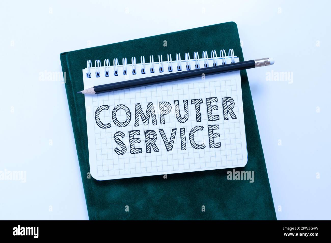 Konzeptionelle Darstellung Computer Service, Business Idea Computer Time oder Service einschließlich Datenverarbeitungsdienste Stockfoto