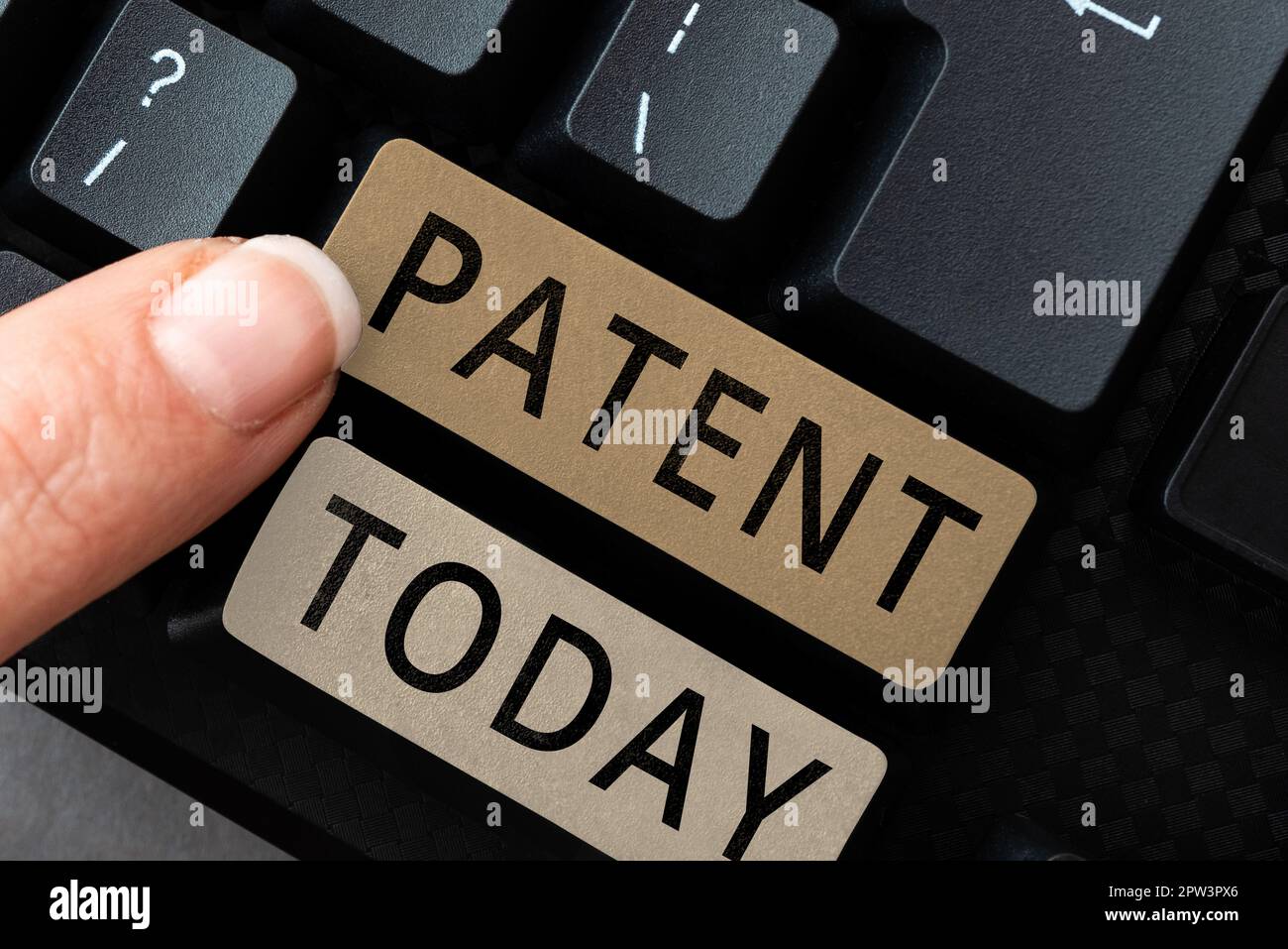 Hand schreiben Zeichen Patent, Geschäftskonzept intellektualproperty, die Eigentümer rechtliche Recht gibt hat das alleinige Recht Stockfoto