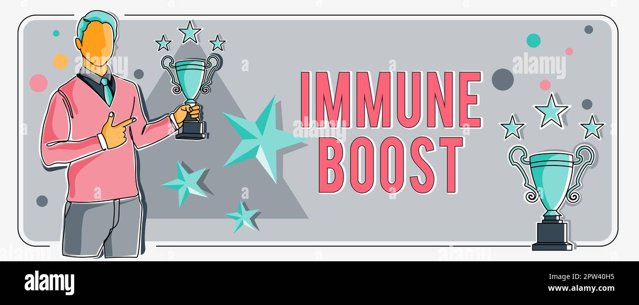 Hand schreiben Zeichen Immune Boost, Internet-Konzept in der Lage, eine bestimmte Krankheit zu verhindern Entwicklung von Krankheitserregern widerstehen Stockfoto