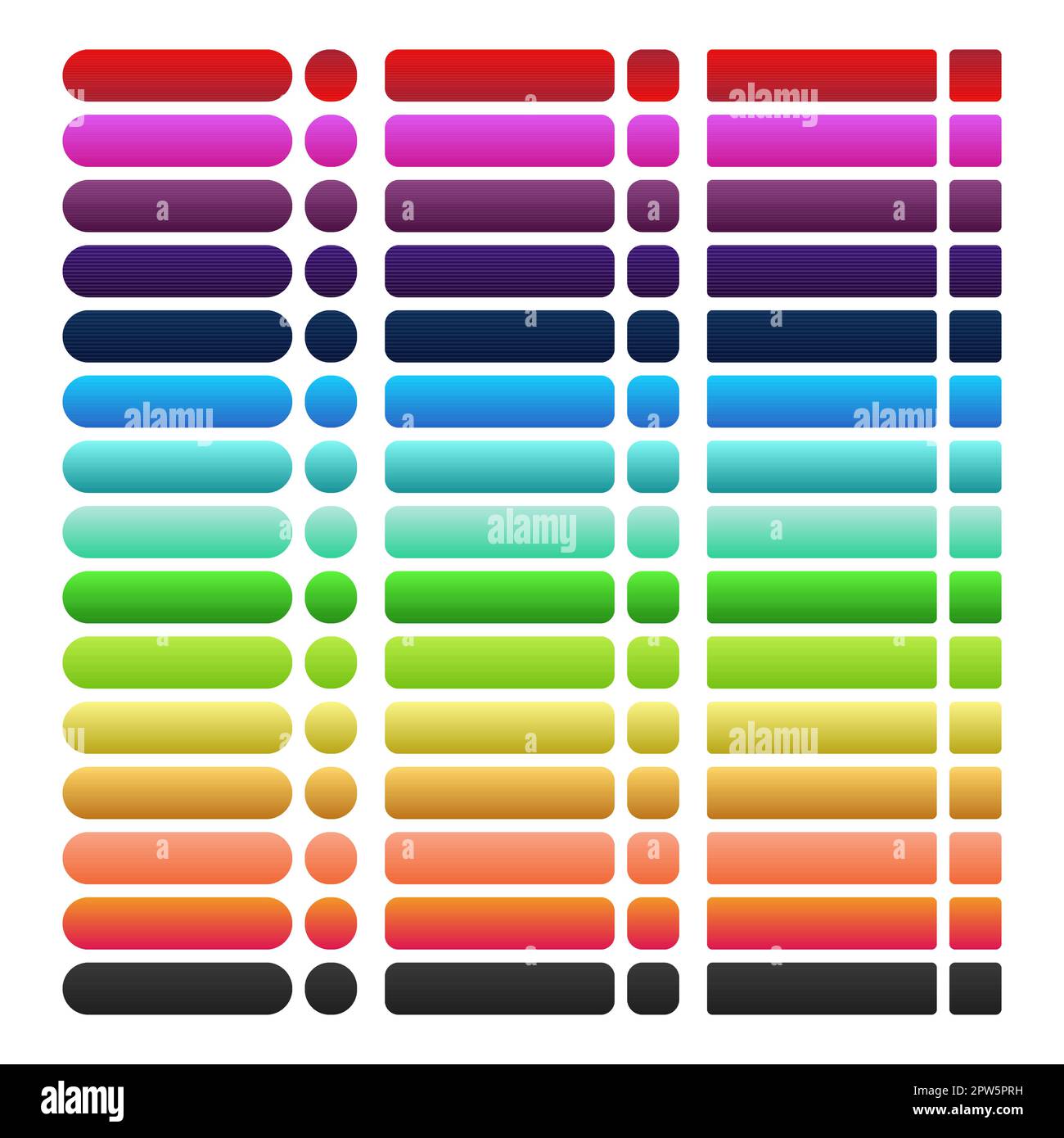 Farbenfroher Knopf im Neomorphismus-Stil. Stock Vektor