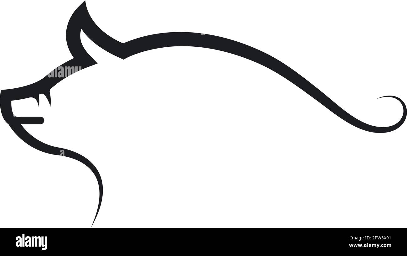 Pig Vektor Symbol Illustration Design Stock Vektor