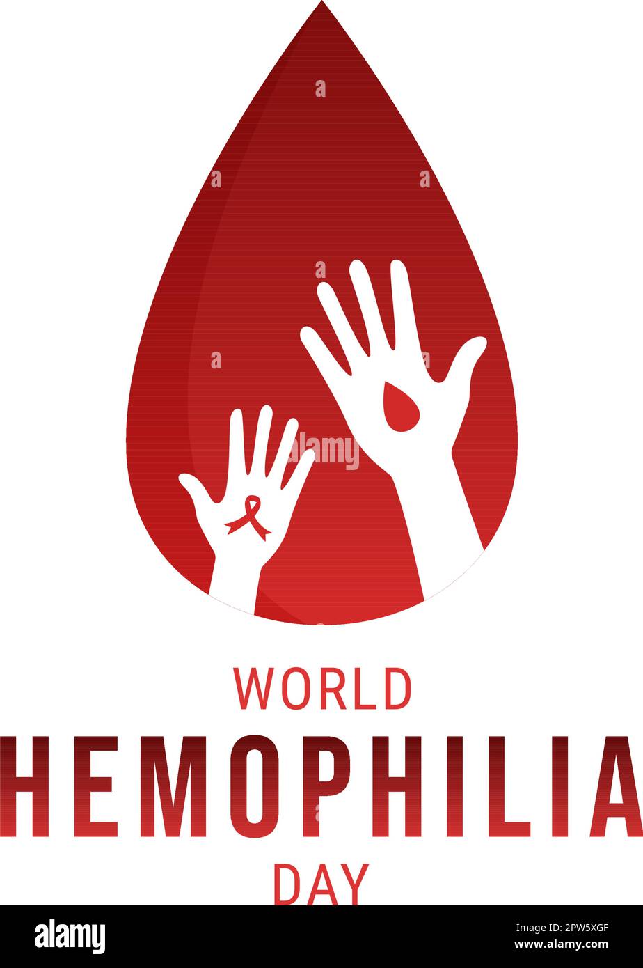 Welthämophilie-Tag am 17. April Illustration mit rotem Blut für Webbanner oder Landing Page in flachen, handgezeichneten Cartoon-Vorlagen Stock Vektor