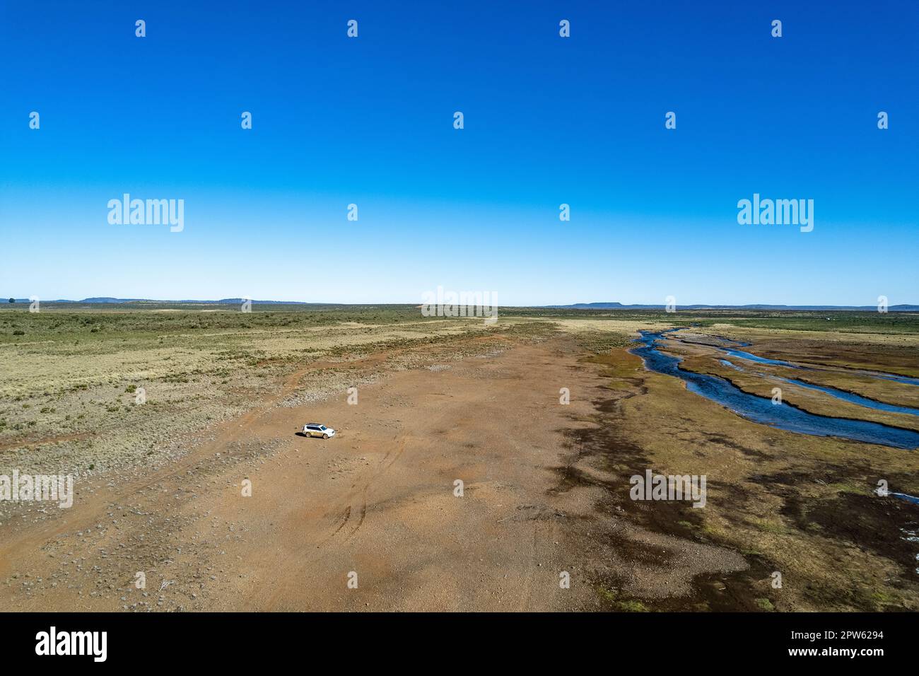 Die weiten offenen Flächen der Canal Bay, der große Tasmanische See. Stockfoto