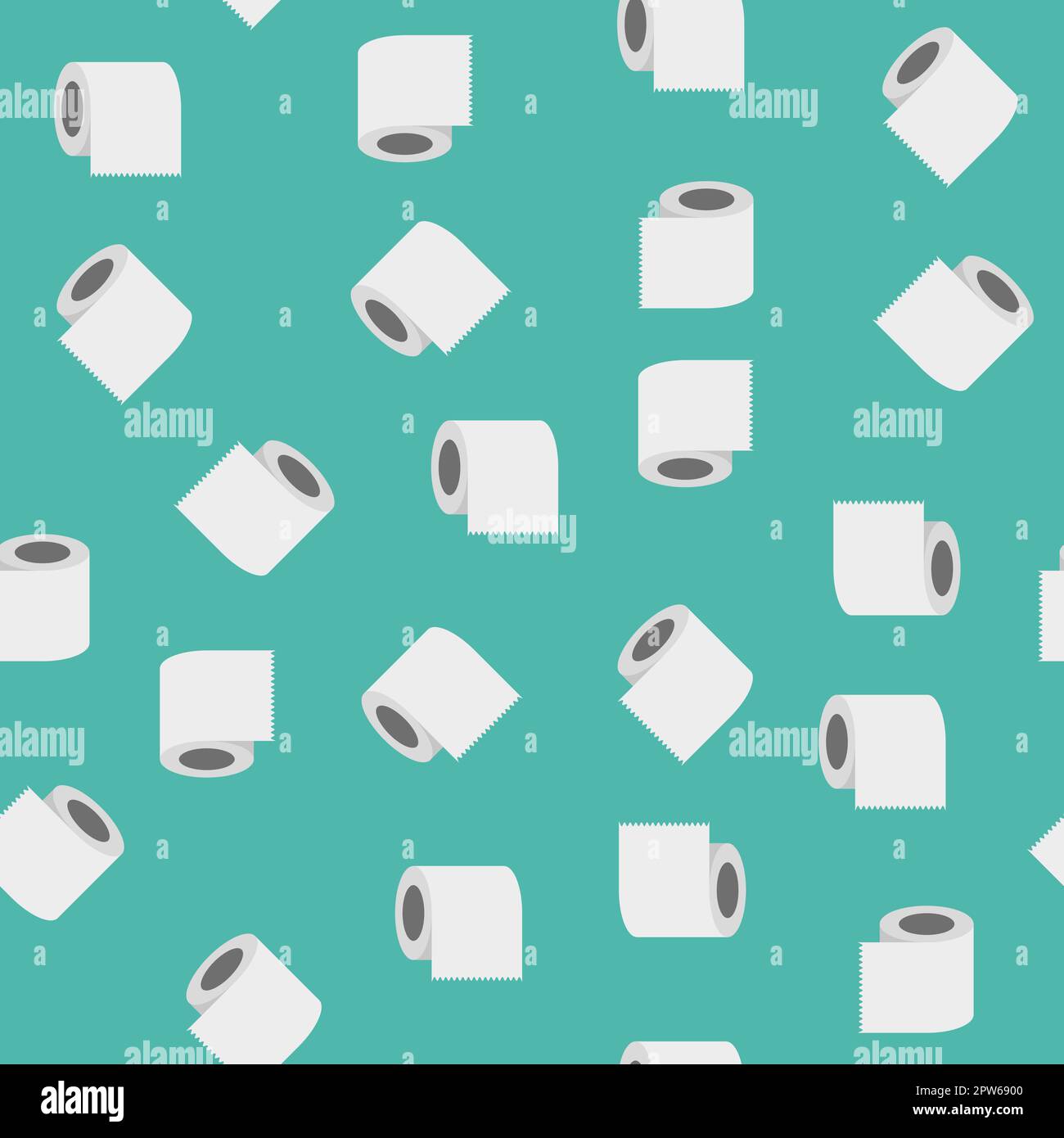 Weißes Toilettenpapier, nahtlose Muster, Vektorgrafiken Stock Vektor