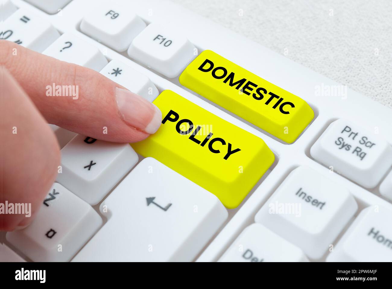 Konzeptionelle Überschrift Innenpolitik, Wort für Maßnahmen, die eine nationale Regierung zur Behandlung von Problemen ergriffen hat Stockfoto