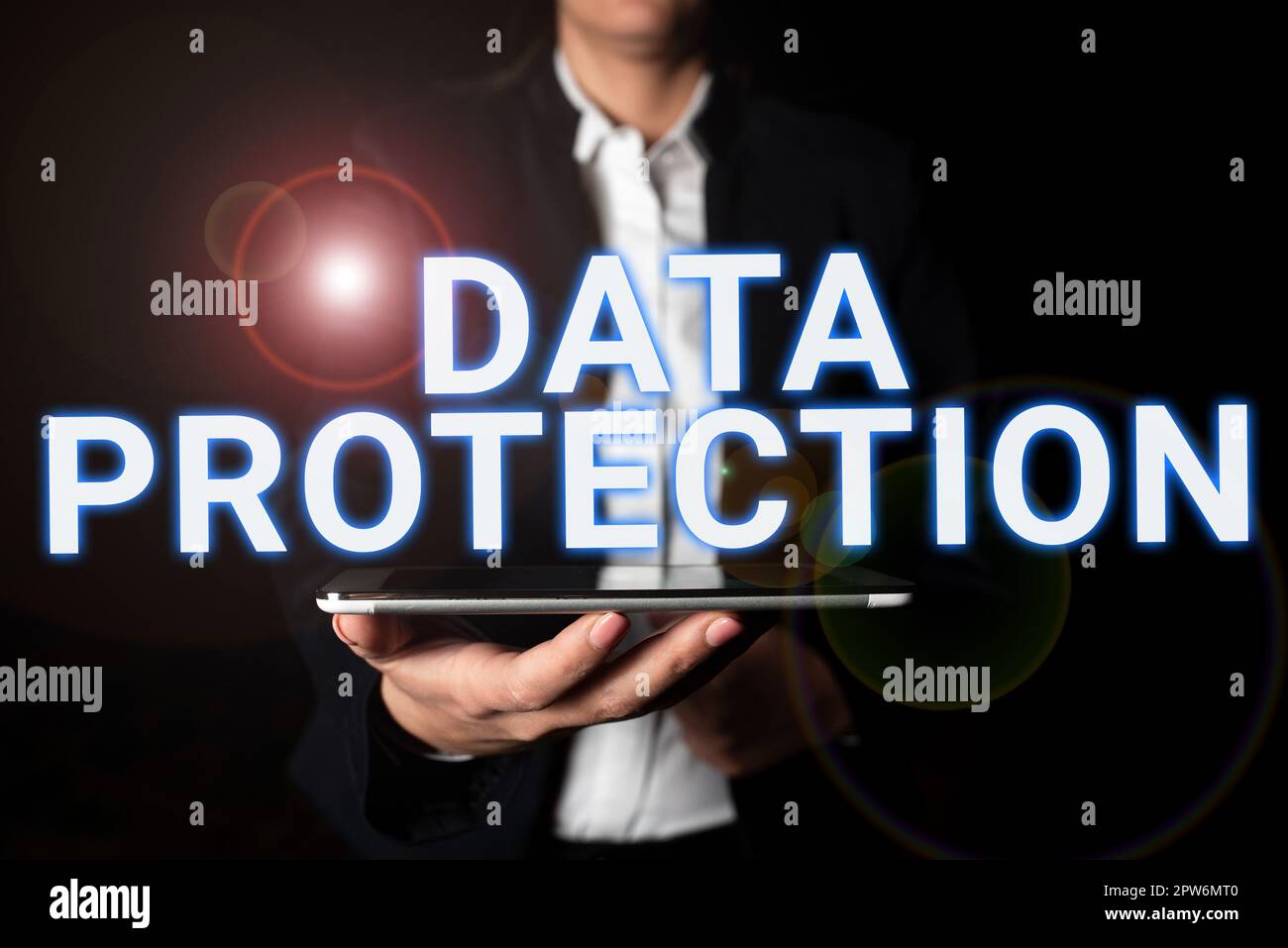 Handgeschriebenes Schild Datenschutz, Geschäftskonzept gesetzliche Kontrolle des Zugriffs auf und der Nutzung von Daten, die im Computer gespeichert sind Stockfoto