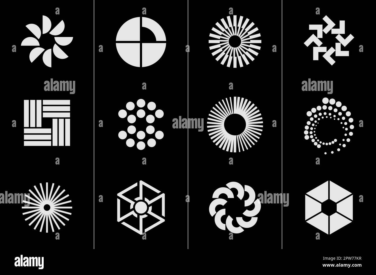 Set der O-Logo-Designvorlage. 0 Number Logo Design Vector Kollektion. Stock Vektor