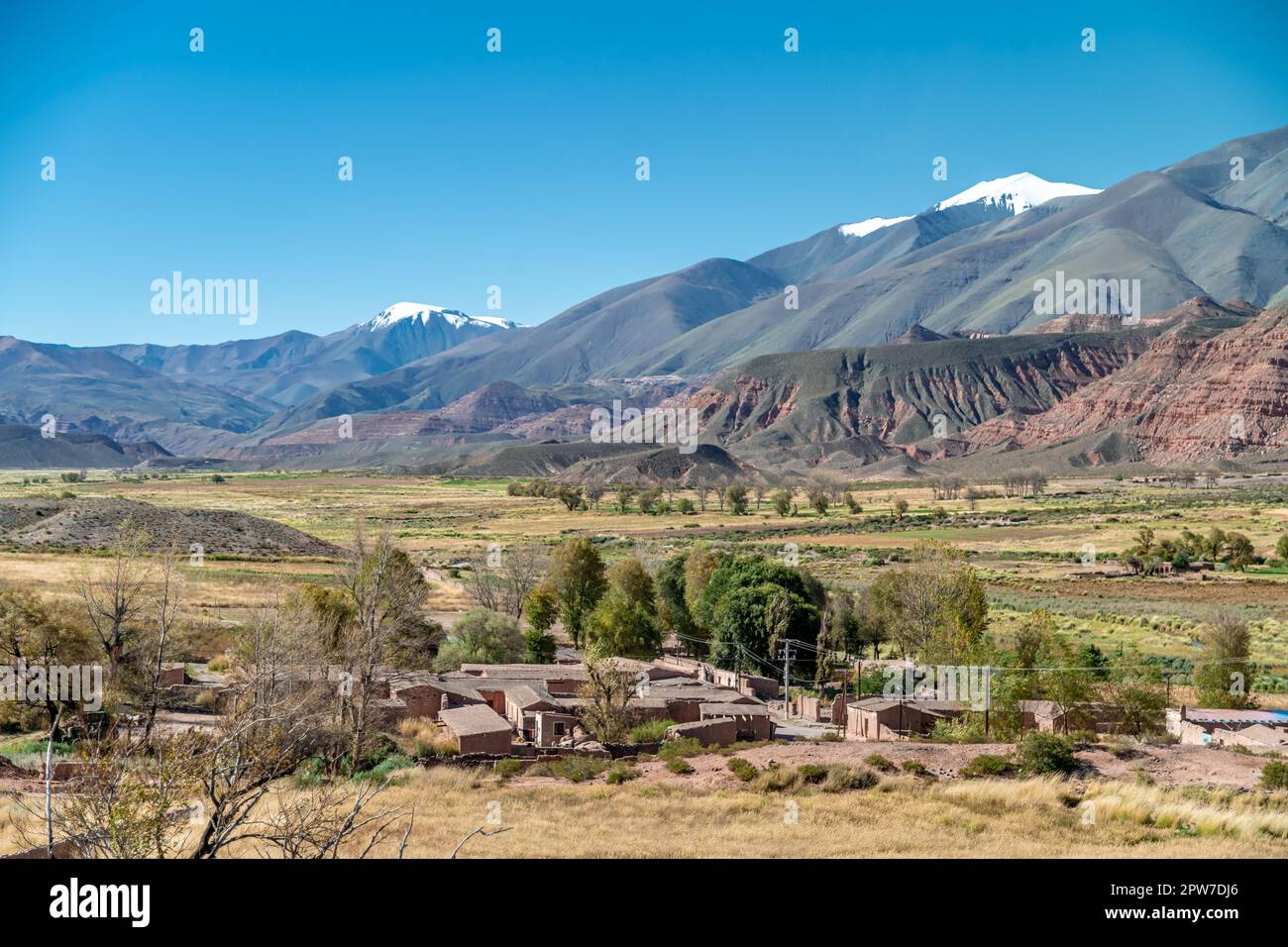 Das Dorf La Poma in Argentinien in den Anden Südamerikas. Stockfoto