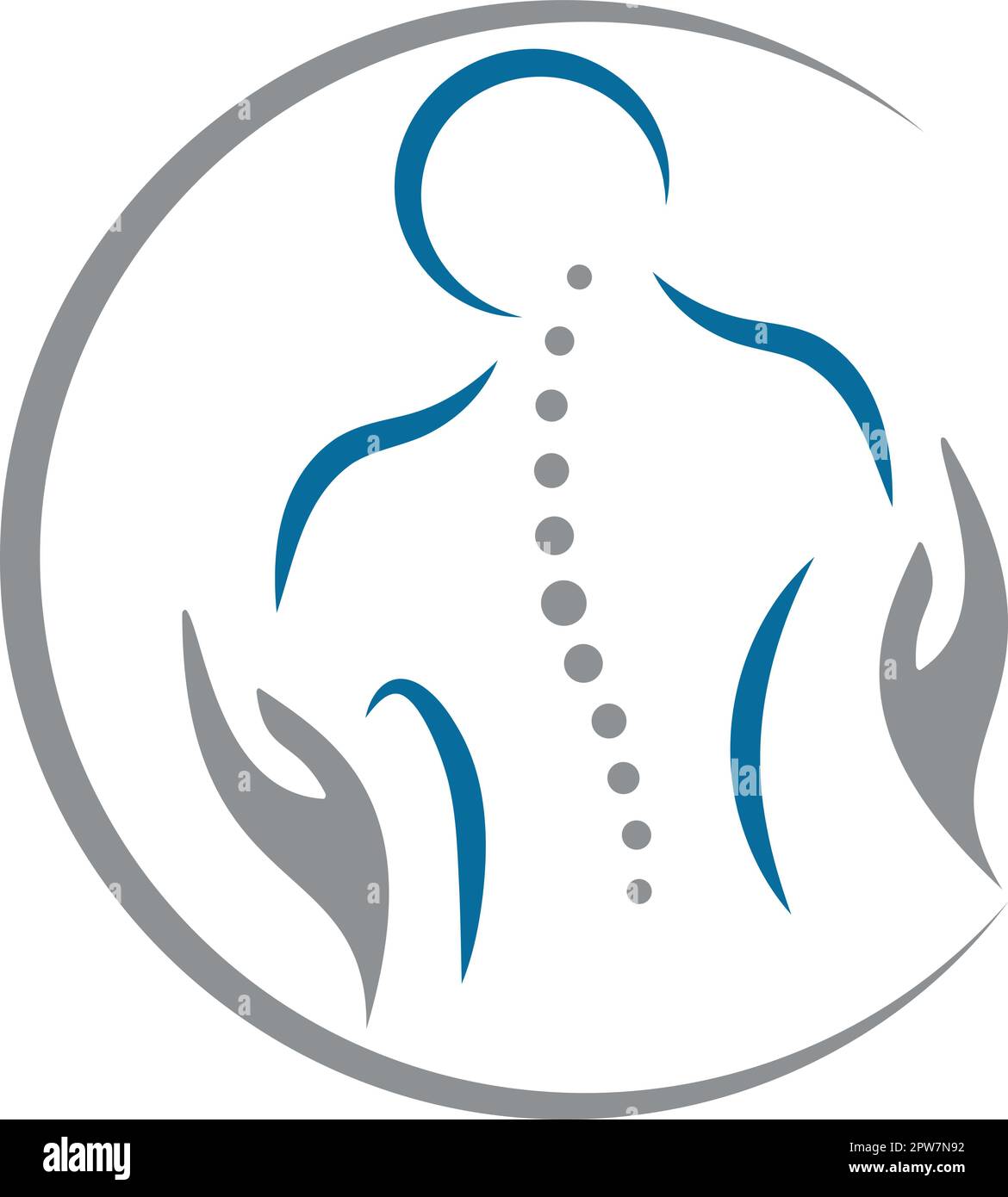 Person in Bewegung, Wirbelsäule, Orthopädie, Chiropraktiker, Massage, Physiotherapie, Logo, Icon Stock Vektor