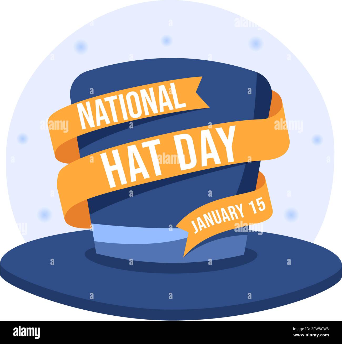 National hat Day gefeiert jedes Jahr am 15.. Januar mit Fedora Hüte, Mütze, Cloche oder Derby in Flat Cartoon Hand Drawn Templates Illustration Stock Vektor