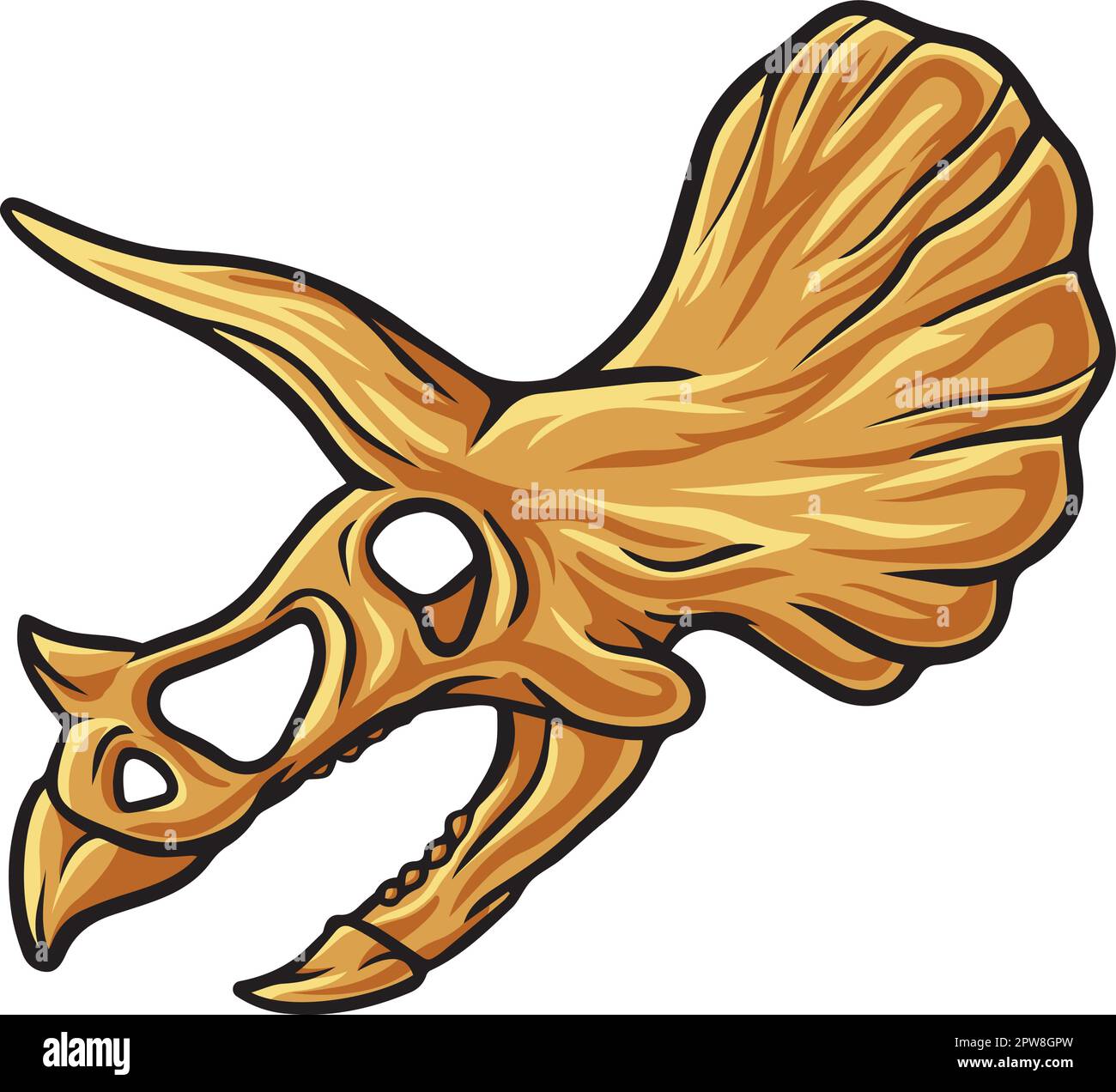 Triceratops Dinosaurierschädelfossil Stock Vektor