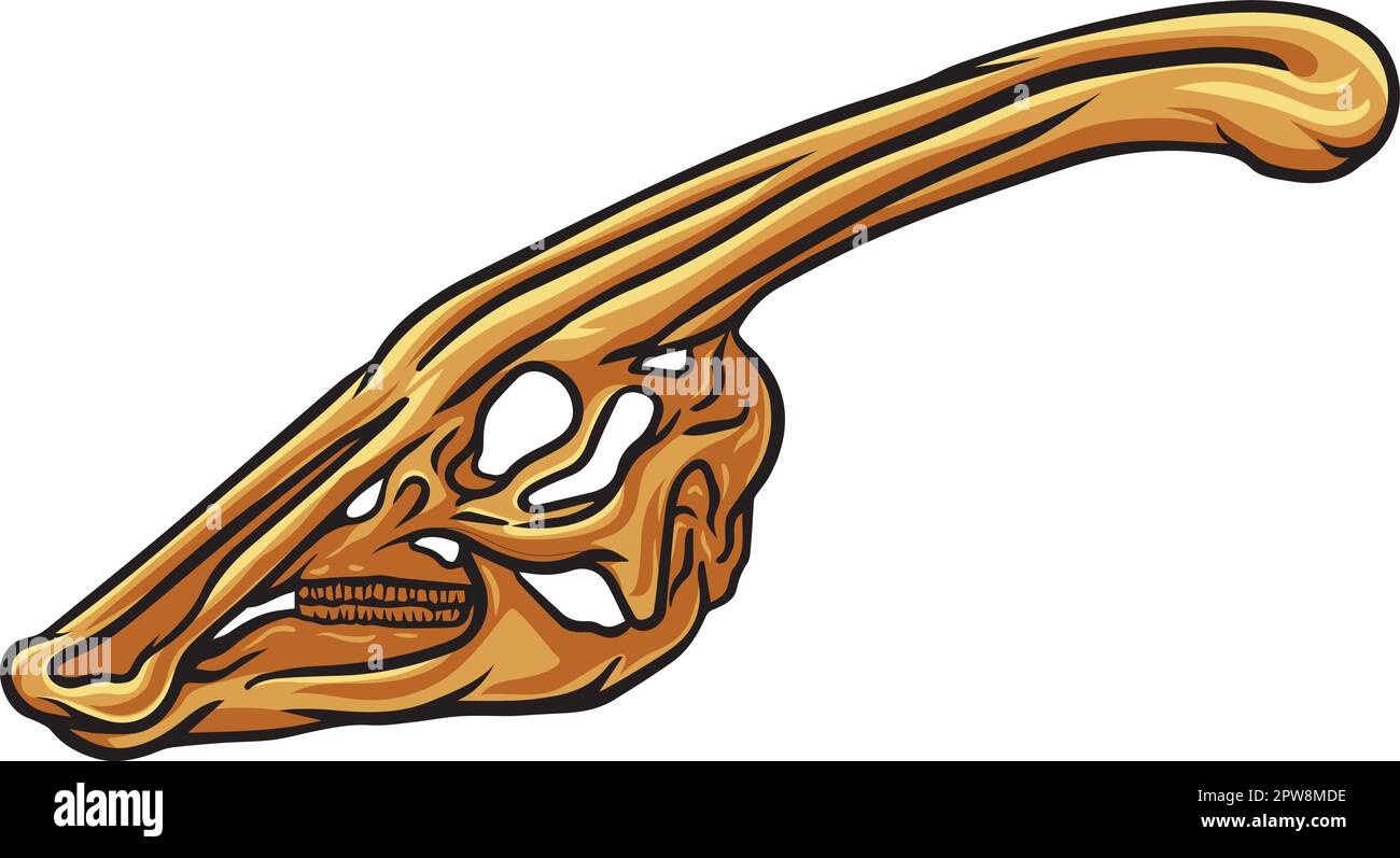 Parasaurolophus-Dinosaurier-Schädelfossil Stock Vektor