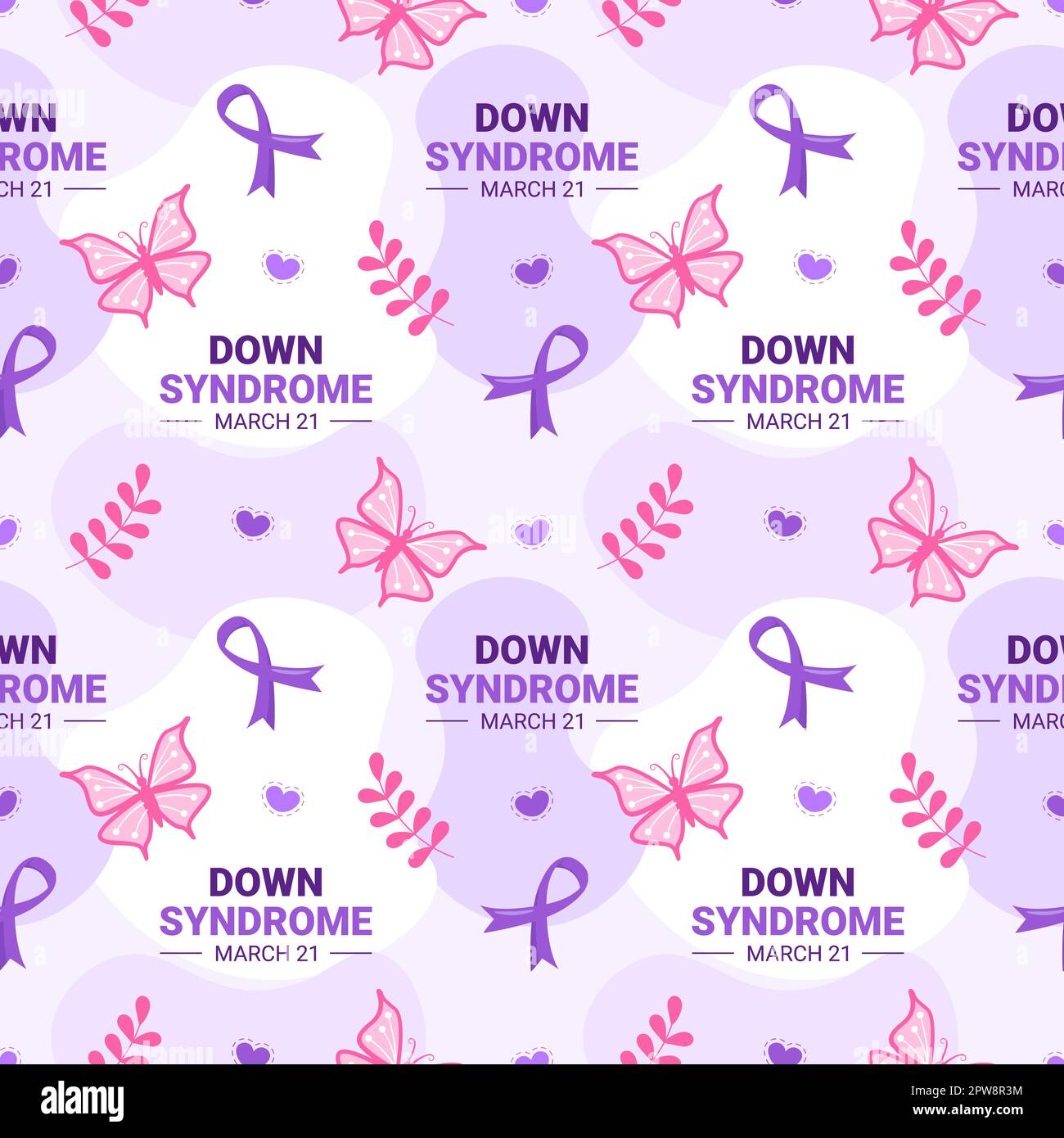 World Down Syndrome Day Seamless Pattern Design in Template handgezeichnete Cartoon Flat Illustration Stock Vektor