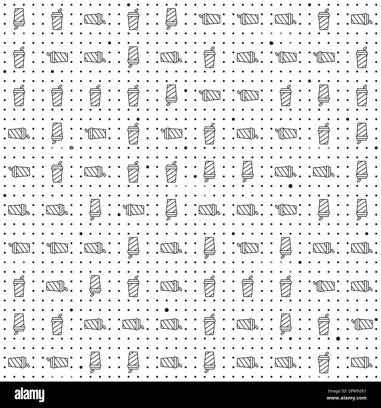 Getränkemuster, Nahtloses Essensmuster für Restaurants. Nahtloses geometrisches Muster. Vektor Stockfoto