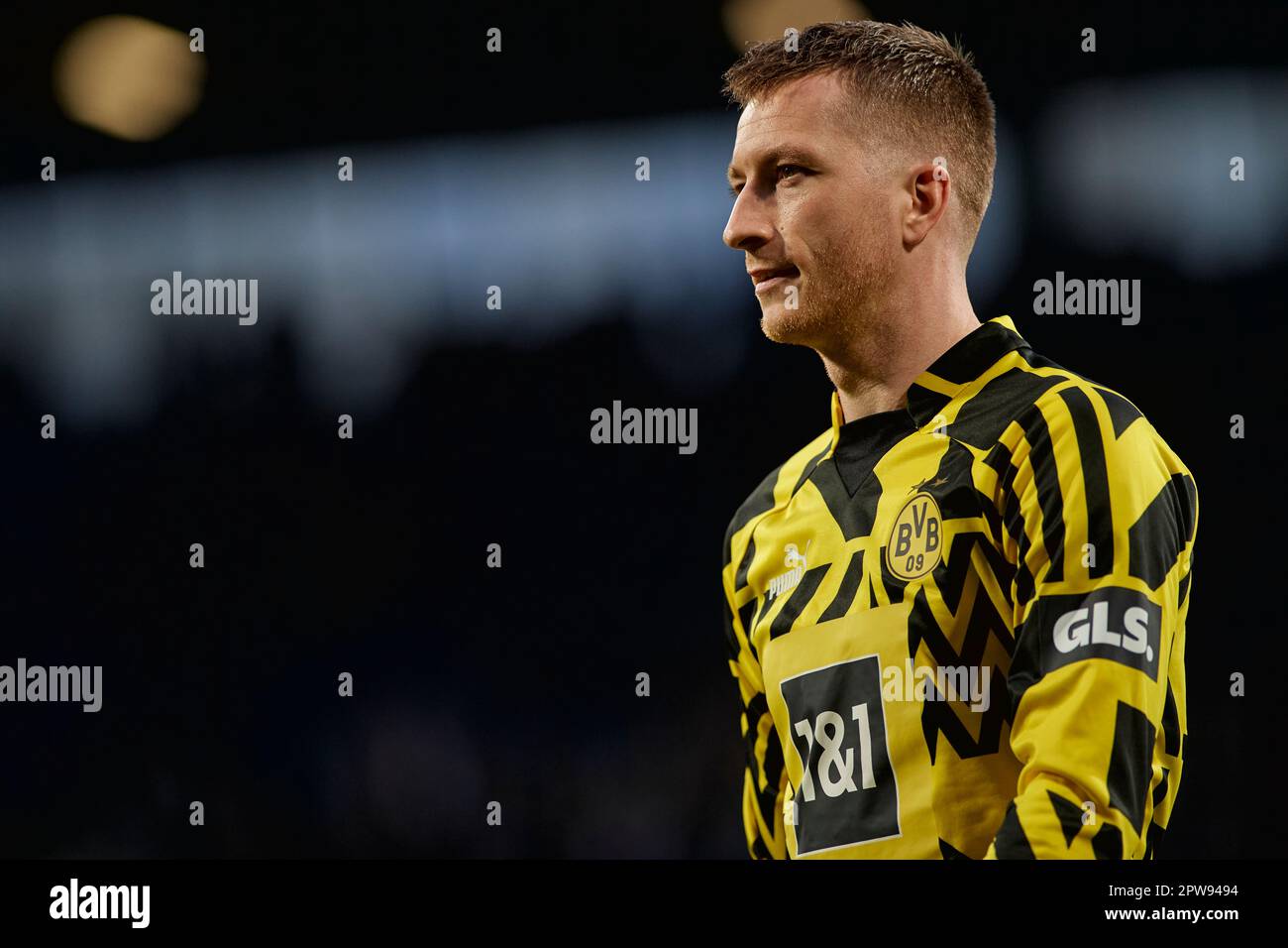 BOCHUM, DEUTSCHLAND - 28. APRIL 2023: Marco Reus. Fußballspiel Bundesliga VfL Bochum 1848 gegen Borussia Dortmund im Vonovia Ruhrstadion Stockfoto