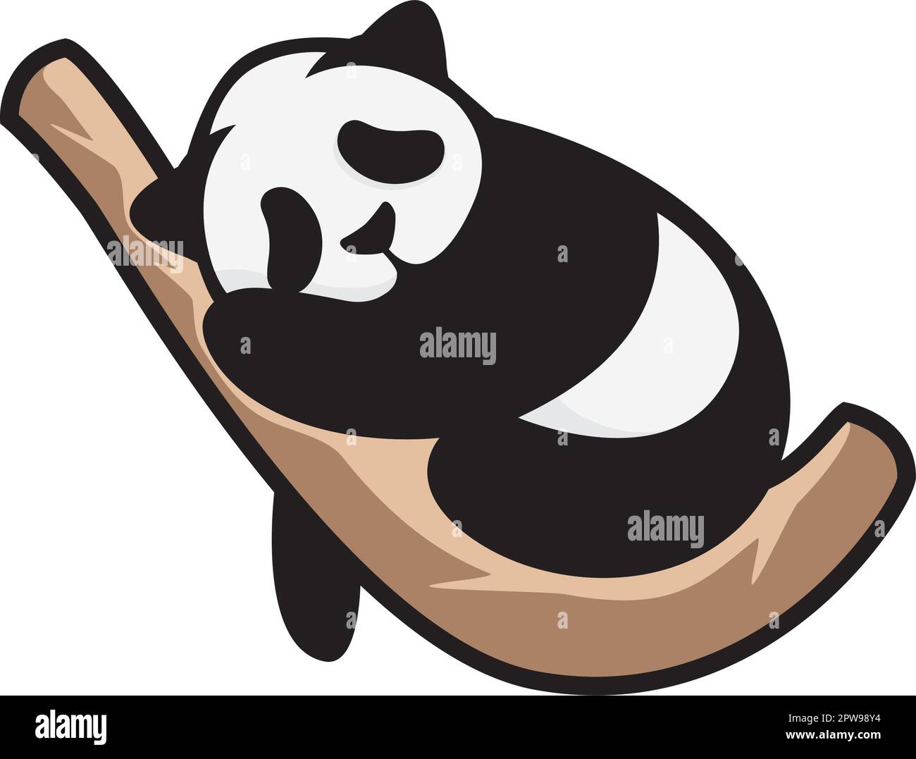 Fauler und schläfriger Panda Illustration Stock Vektor