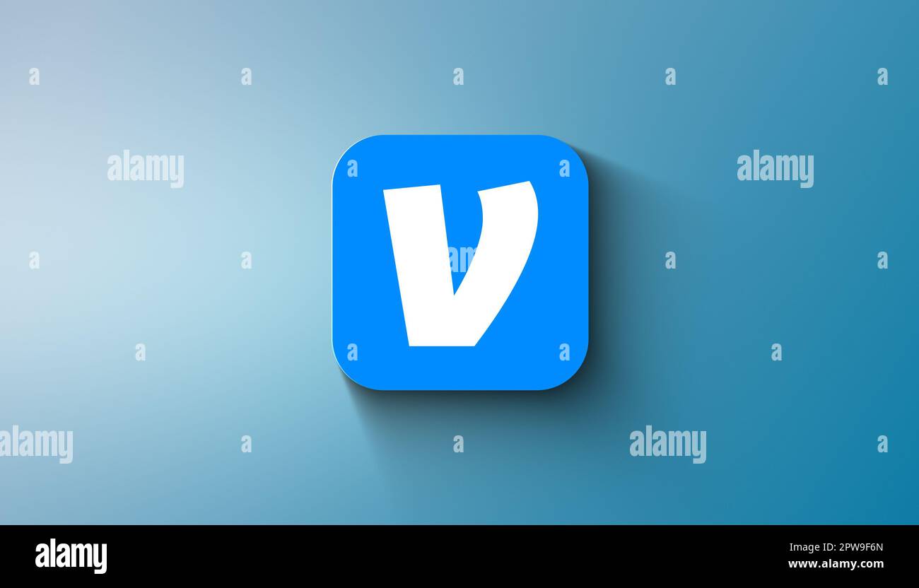 Agadir, Marokko - April 2023: Venmo Logo in einem abgestuften Hintergrund Stockfoto
