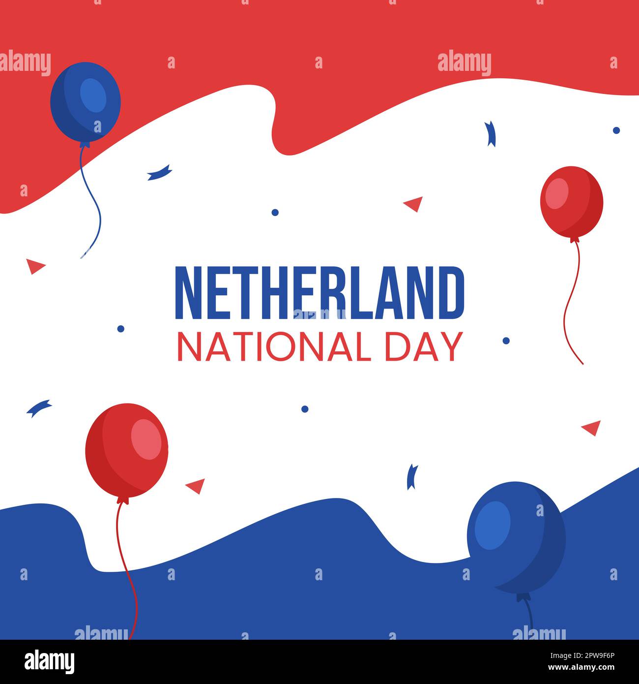 Happy Netherlands National Day Social Media Hintergrund Illustration Cartoon Handgezeichnete Vorlagen Stock Vektor