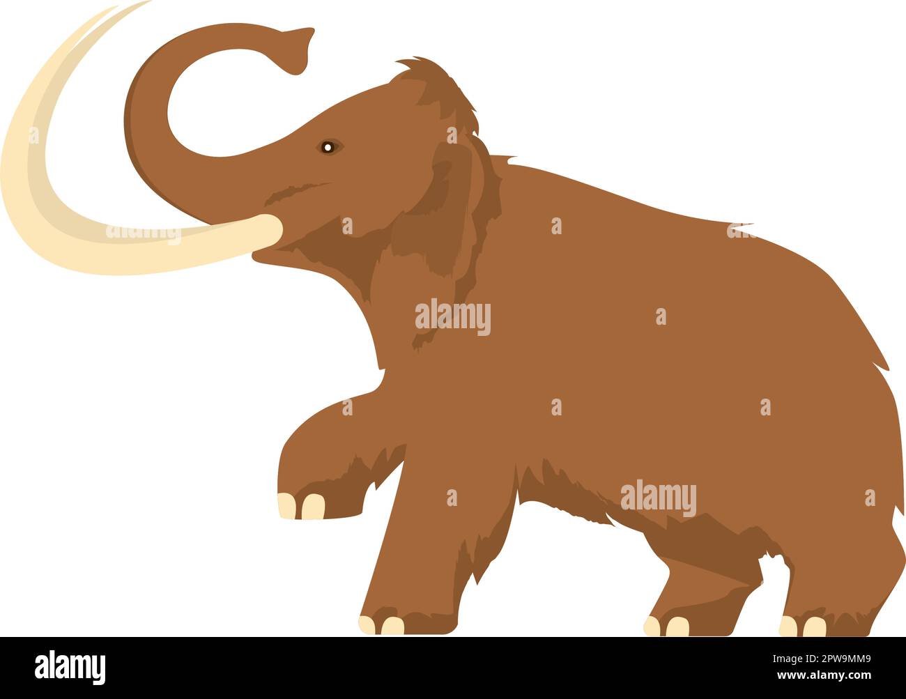 Mammoth Illustration: Aggressiv Stehendes Mammoth Stock Vektor