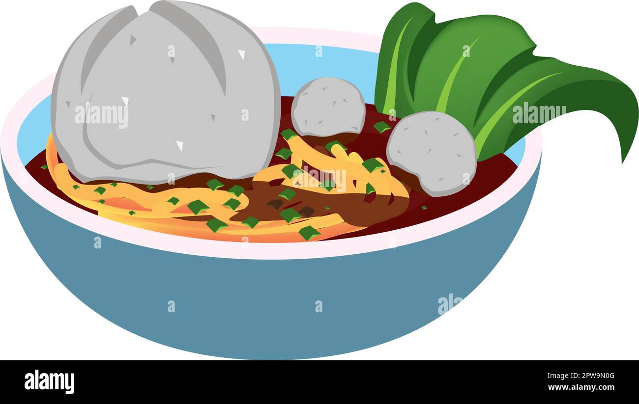 Detaillierte Illustration von Bakso oder asiatischen Speisen Stock Vektor