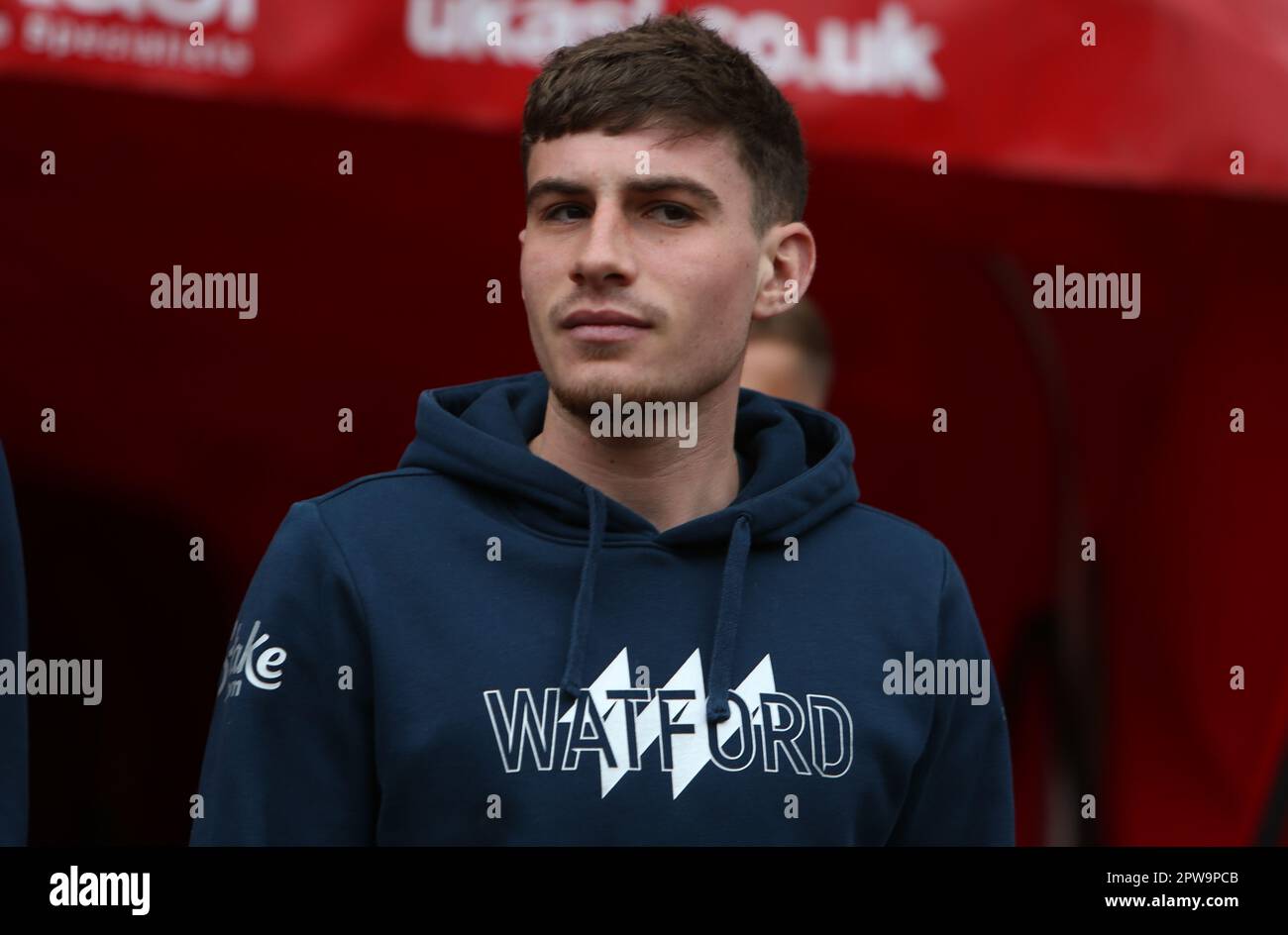 Watfords James Morris während des Sky Bet Championship-Spiels zwischen Sunderland und Watford im Stadium of Light, Sunderland, am Samstag, den 29. April 2023. (Foto: Michael Driver | MI News) Guthaben: MI News & Sport /Alamy Live News Stockfoto
