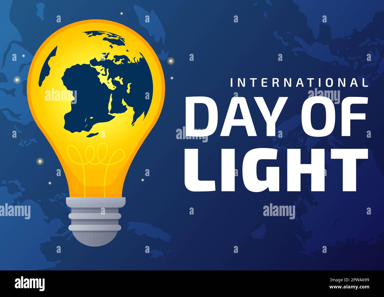 Internationaler Tag des Lichts am 16. Mai Illustration zur Bedeutung der Verwendung von Lampen in flachen Cartoons handgezeichnet für Banner- oder Landing-Page-Vorlagen Stock Vektor