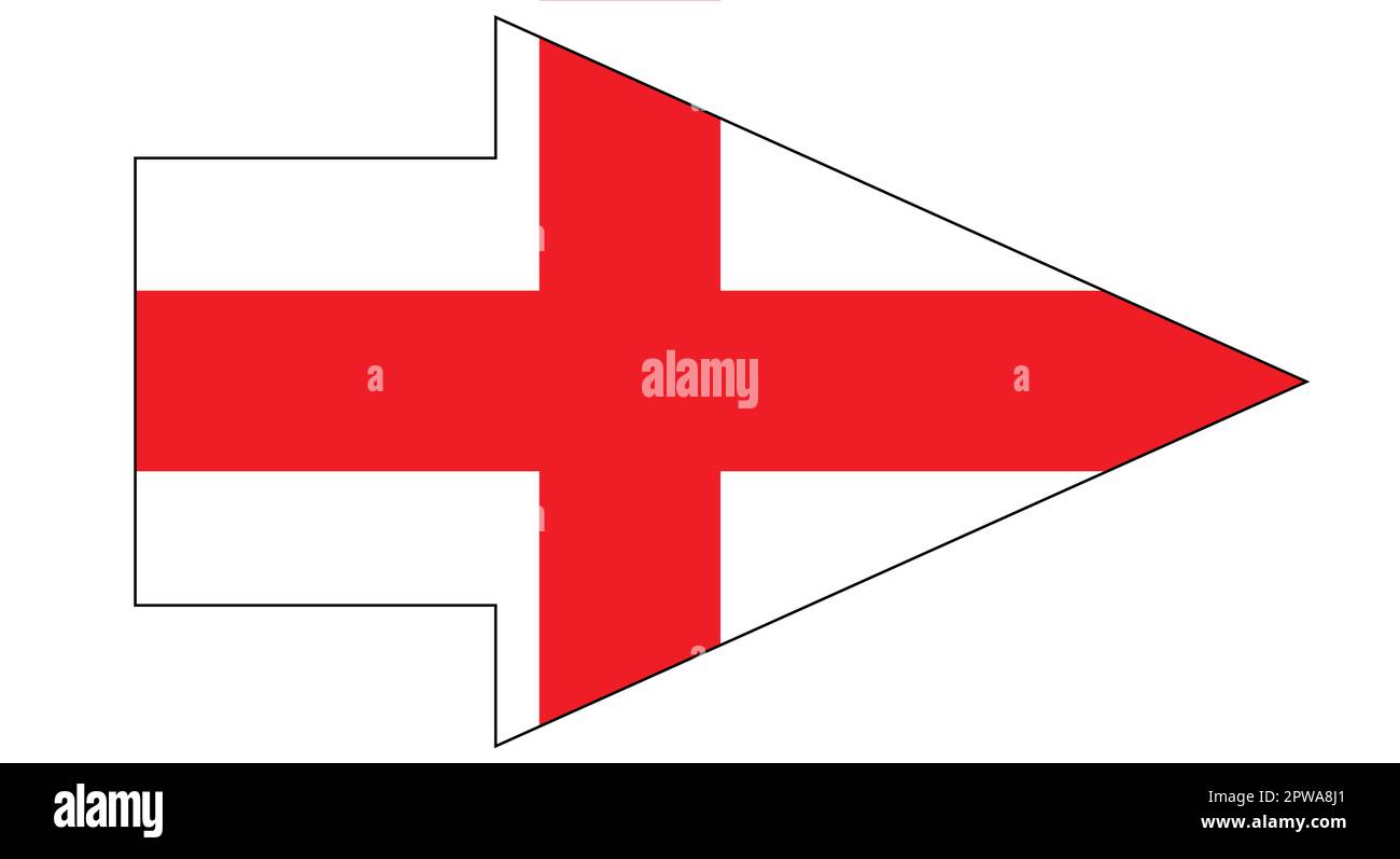 Flagge von St. Georgee und England als Pfeilzeiger Stock Vektor