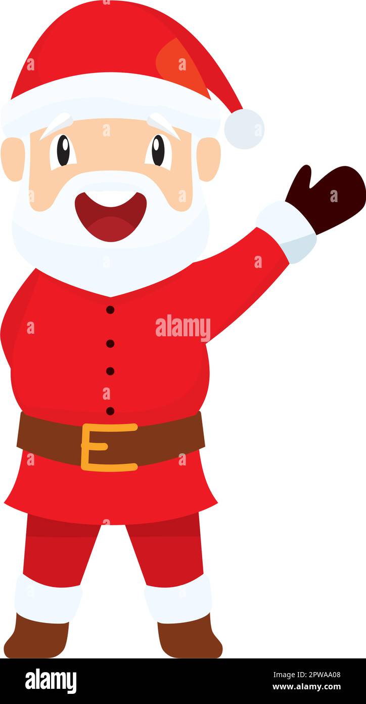 Süßer Weihnachtsmann mit Grußgesten-Illustration Stock Vektor