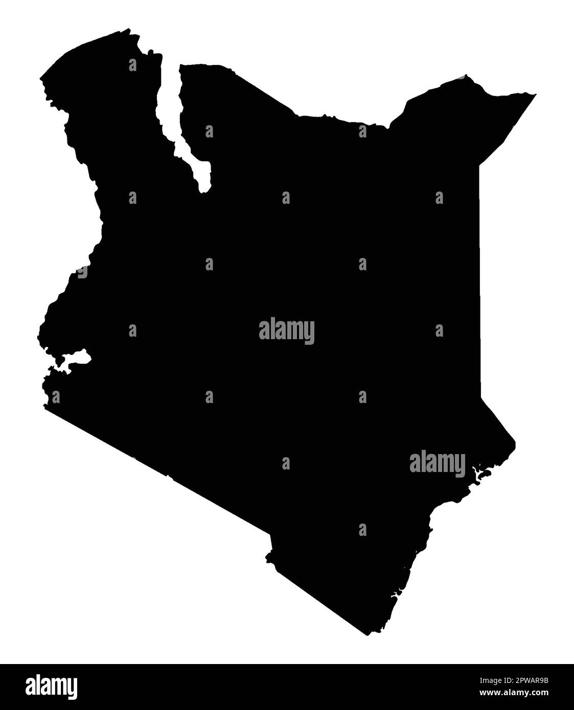 Silhouette-Karte Des Kenianischen Landes Stock Vektor