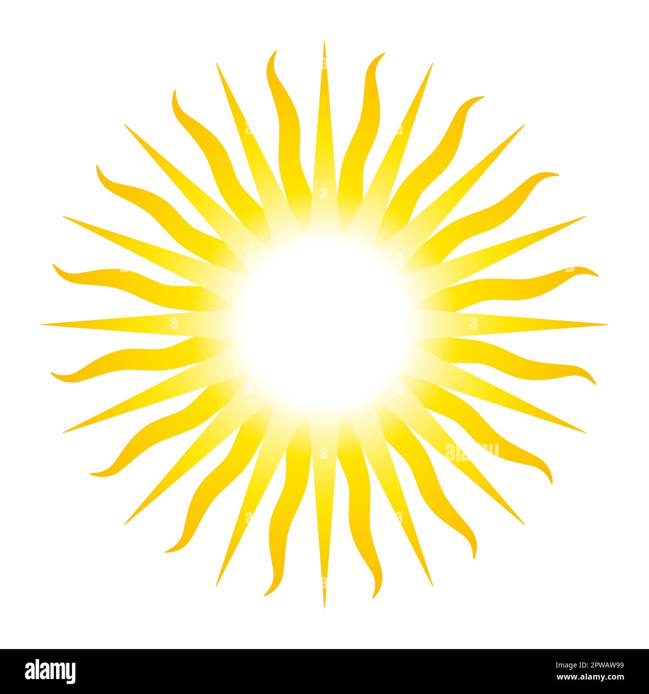 Sonnensymbol mit 32 Strahlen, analog zur Maisonne Stock Vektor