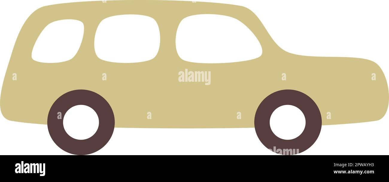 Vektordarstellung der Fahrzeugsymbole, Cartoon-Fahrzeug-Set der Fahrzeugtransporte in flacher Farbe Stock Vektor