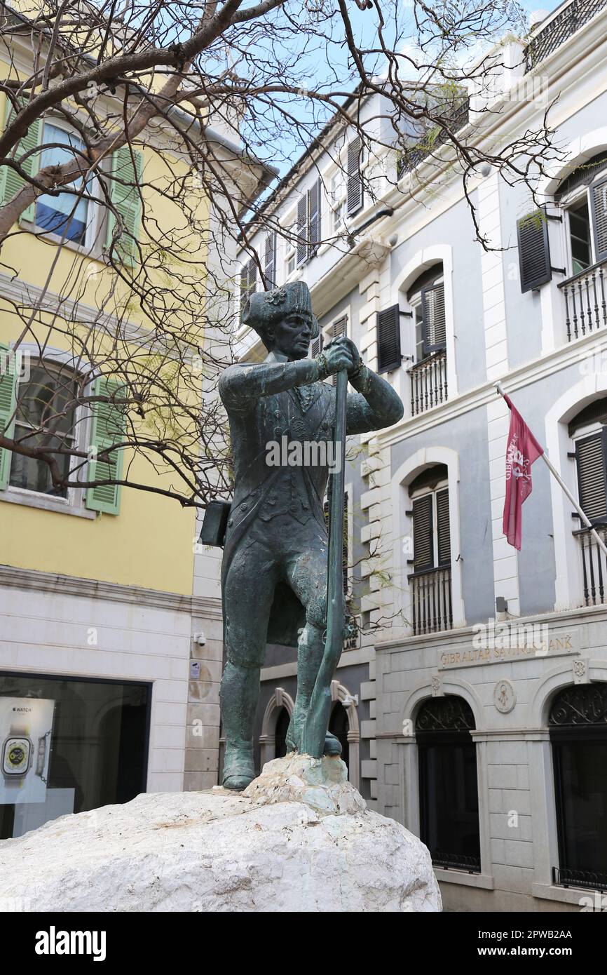 Corps of Royal Engineers Memorial, Main Street, Gibraltar, British Overseas Territory, Vereinigtes Königreich, Vereinigtes Königreich, Mittelmeer, Europa Stockfoto