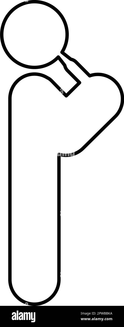 Ein Mann, der Alkohol aus einer Flasche Bier trinkt Wein Trinker Konzept-Stick verwenden Getränk Trinker Alkohol Stehkontur Umrisslinie Symbol schwarz Farbe Vektor-Illustration dünner flacher Stil Stock Vektor