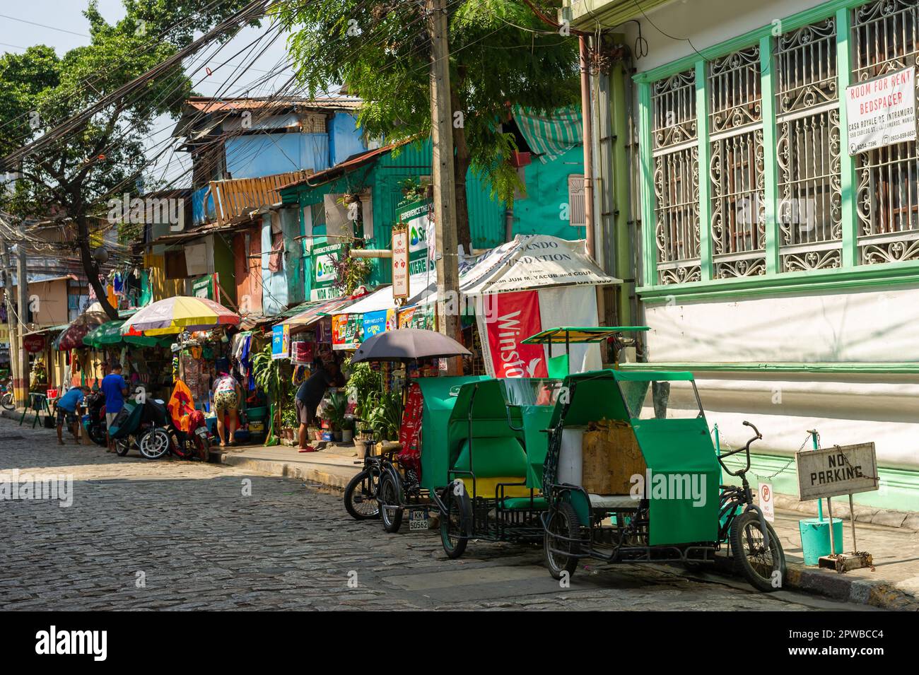 Eine Intramuros-, Manila-Straßenszene Stockfoto