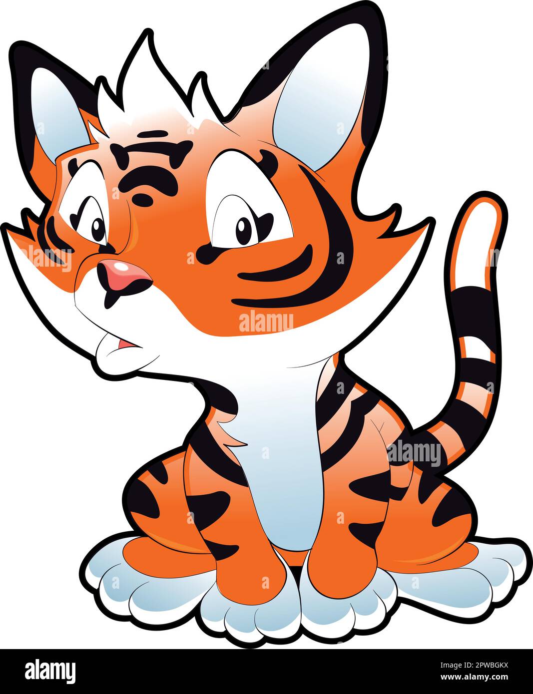 Baby Tiger, Cartoon und Vektorfigur Stock Vektor